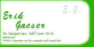 erik gacser business card